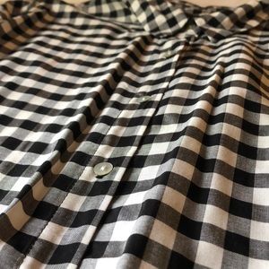 A New Day B&W checkered button blouse